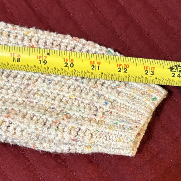 moon & madison Speckled Knit Cowl Neck Cropped Sweater - Cream- Size M - Picture 7 of 9